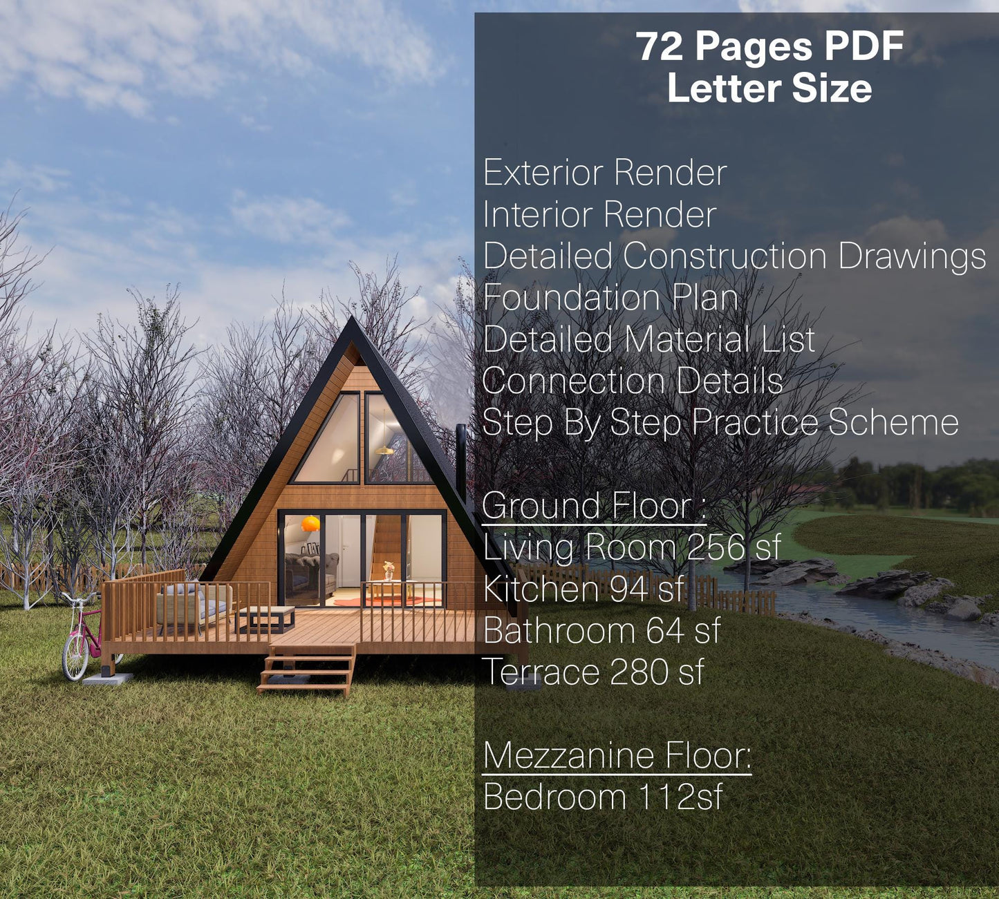 A Frame House Plan, A Frame Cabin Plans, Modern A Frame House Plan, Tiny House Plans With Loft, Cabin Plans for Tiny House Living