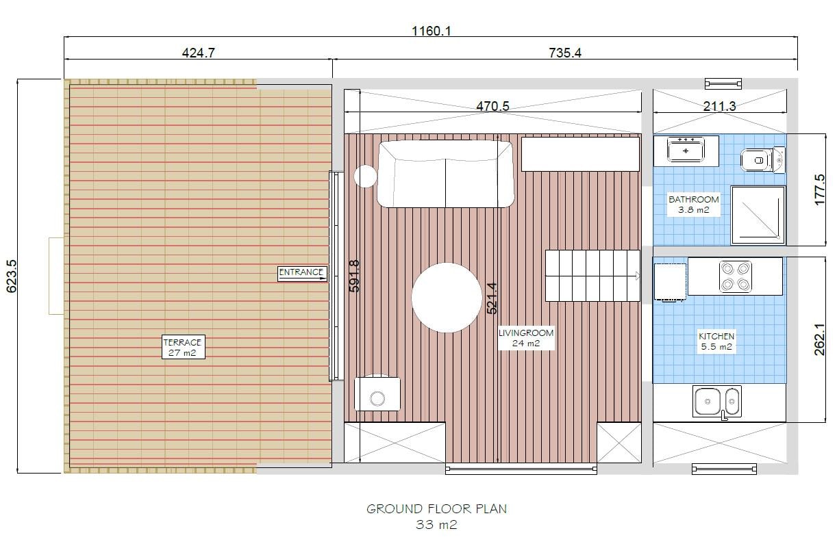 A Frame Tiny House Plan, Modern A-Frame House Plan, A-Frame Cabin Plan, Easy to build, DIY Blueprints, Mezzanine Floor
