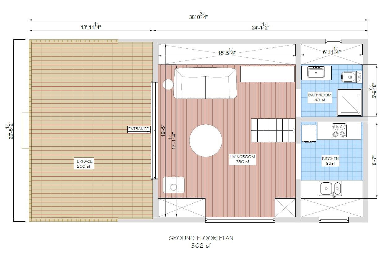 A Frame Tiny House Plan, Modern A-Frame House Plan, A-Frame Cabin Plan, Easy to build, DIY Blueprints, Mezzanine Floor