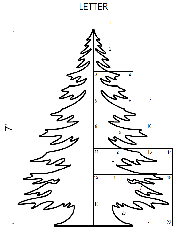 7ft Christmas Tree Silhouette Template (PDF)