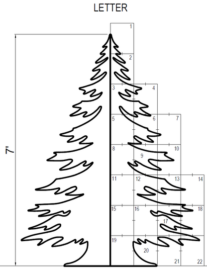 7ft Christmas Tree Silhouette Template (PDF)