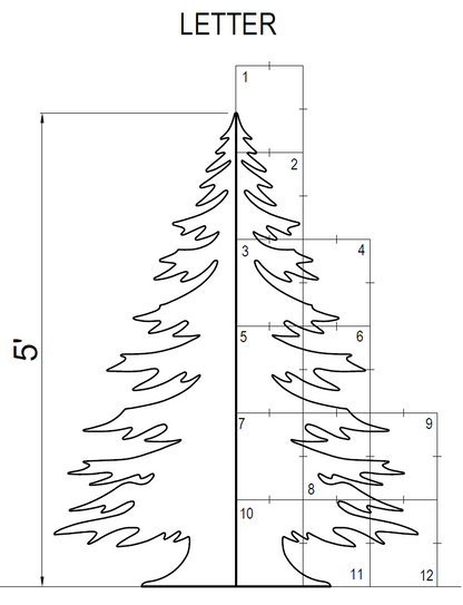 5ft Christmas Tree Silhouette Template (PDF)