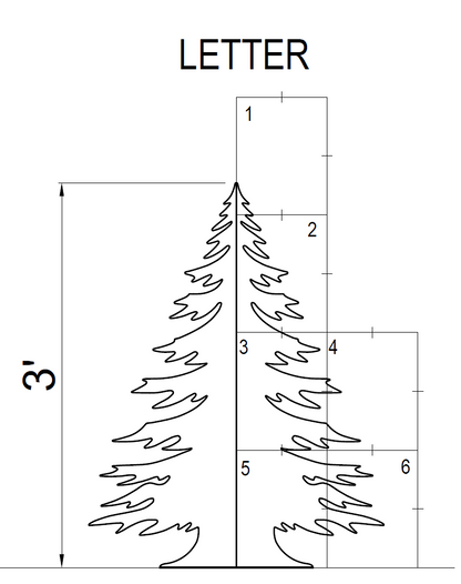 3ft Christmas Tree Silhouette Template (PDF)