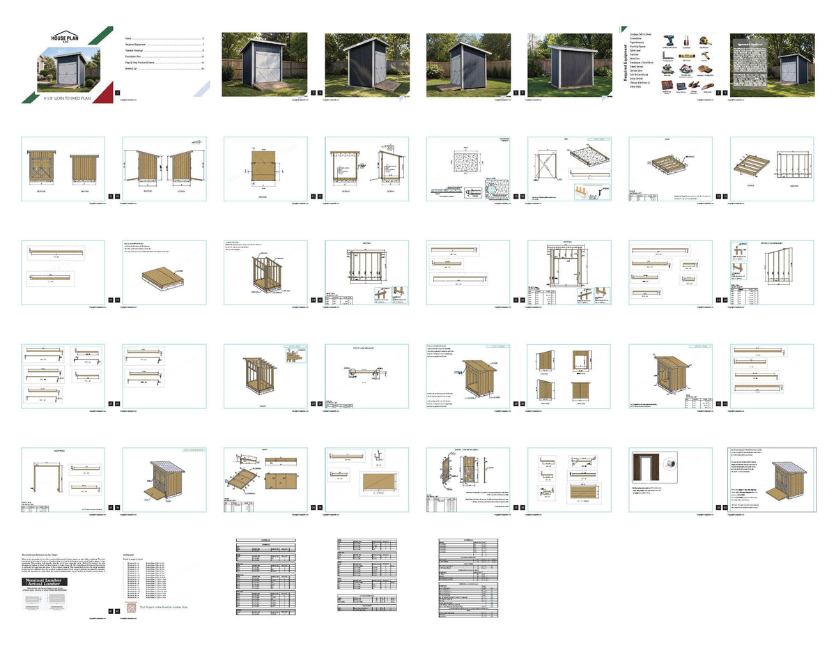 6x8 Lean-To Shed Plans | Compact Backyard Storage Utility Shed