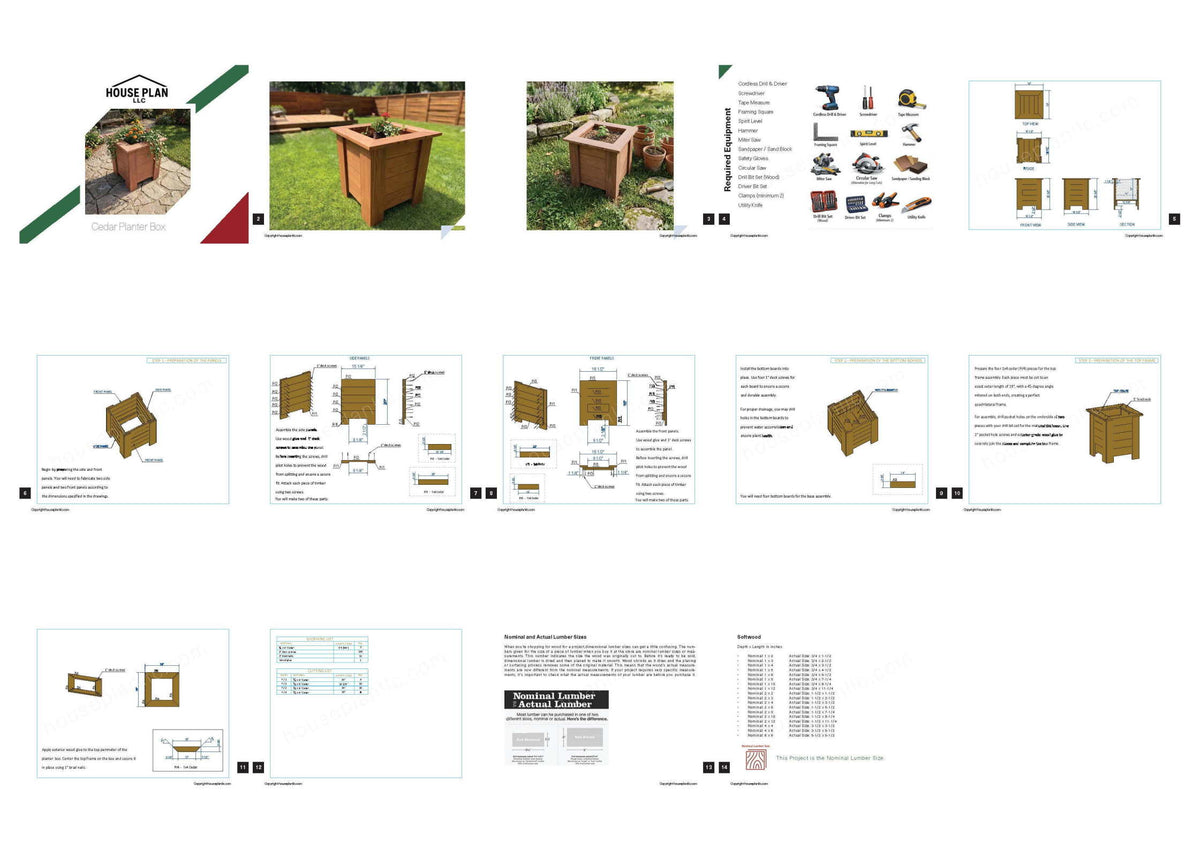 Cedar Planter Box Plans Any Size | DIY Raised Planter Generator | Custom Cut List & Shopping List