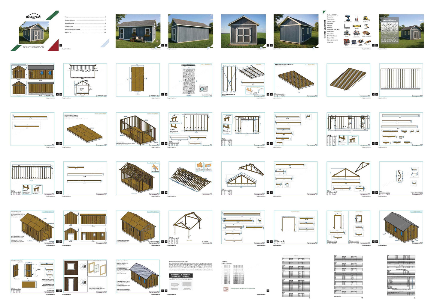 12x24 Garden Shed Plan