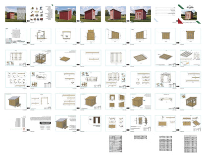 10x10 Lean-To Shed Floor Plans | DIY Sloped Roof Building