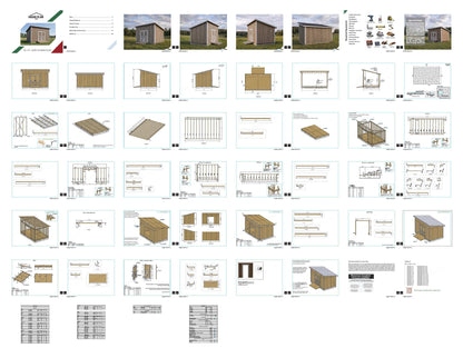 10x16 Lean-To Shed Plans | Sloped Roof Outdoor Storage Building