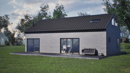 20x40 Barndominium Cabin House Plan