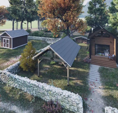 12x16 Gazebo Plans, Pavilion Plans, Gable Roof Pergola Plan, Wooden Carport, Garden Pavilion, Bower Plans, Summer House plan, Alcove Plans