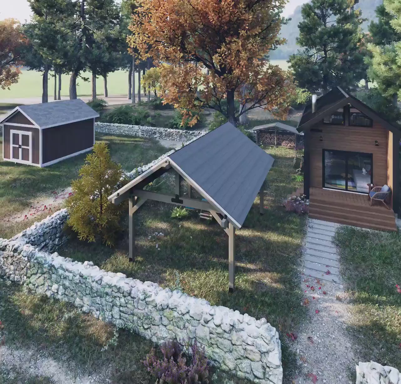 12x16 Gazebo Plans, Pavilion Plans, Gable Roof Pergola Plan, Wooden Carport, Garden Pavilion, Bower Plans, Summer House plan, Alcove Plans