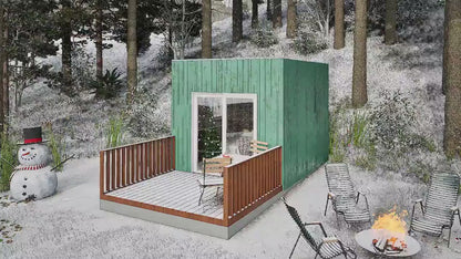 Cabin Plans, Tiny House Build Blueprint, 12’x10’ Tiny House Plan, Vineyard House Plan,  Guest House Plan, Customizable Cabin Plan