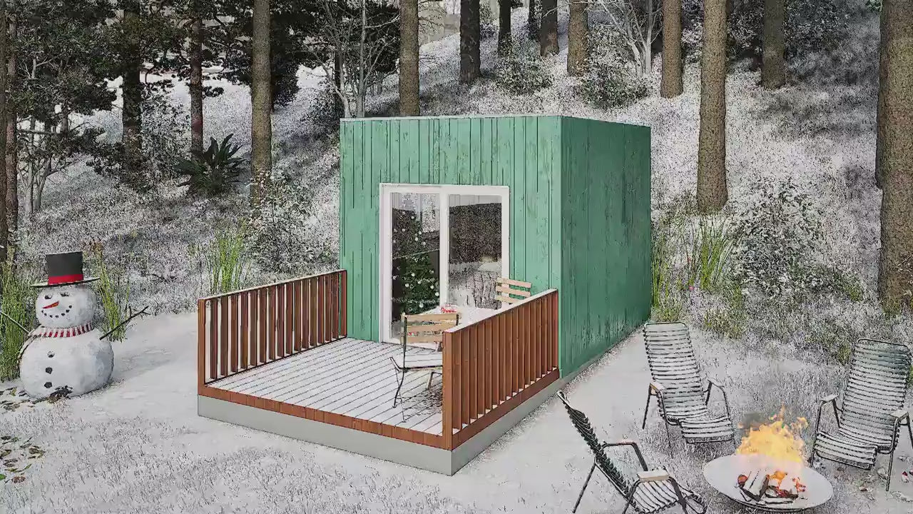 Cabin Plans, Tiny House Build Blueprint, 12’x10’ Tiny House Plan, Vineyard House Plan,  Guest House Plan, Customizable Cabin Plan