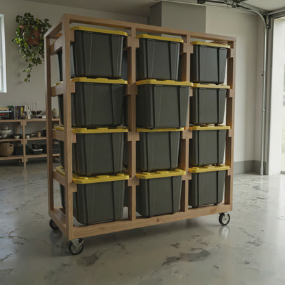 Mobile 27 Gallon Tote Storage Rack Plans