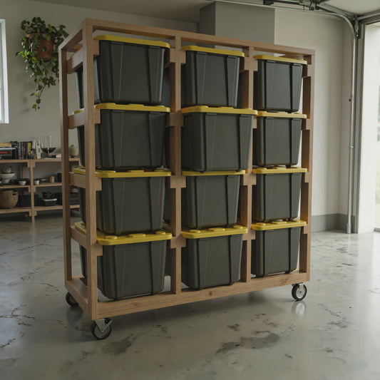 Mobile 27 Gallon Tote Storage Rack Plans