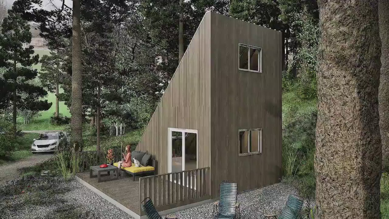 Modular House Plan, Changeable Tiny House Bulid Blueprints, A-Frame Cabin and Cube Cabin Plans