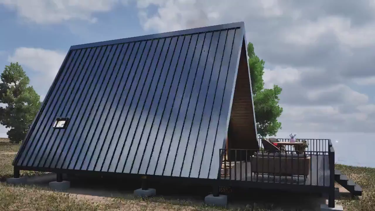 A-Frame Cabin Plan, A-Frame Tiny Plan, 20x24 Tiny House, A-Frame Blueprint, Small House Plans