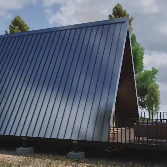 A Frame Tiny House Plan, Modern A-Frame House Plan, A-Frame Cabin Plan, Easy to build, DIY House Plans, Blueprints, Mezzanine Floor