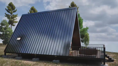 A Frame Tiny House Plan, Modern A-Frame House Plan, A-Frame Cabin Plan, Easy to build, DIY House Plans, Blueprints, Mezzanine Floor