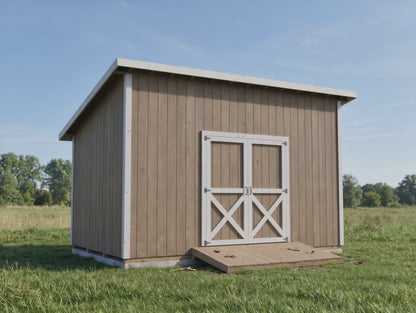 10x16 Lean-To Shed Plans | Sloped Roof Outdoor Storage Building