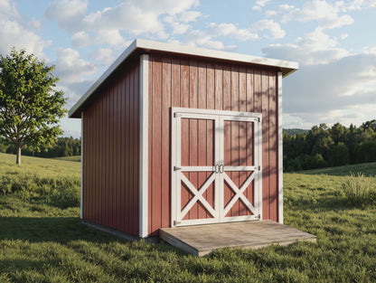 10x10 Lean-To Shed Floor Plans | DIY Sloped Roof Building