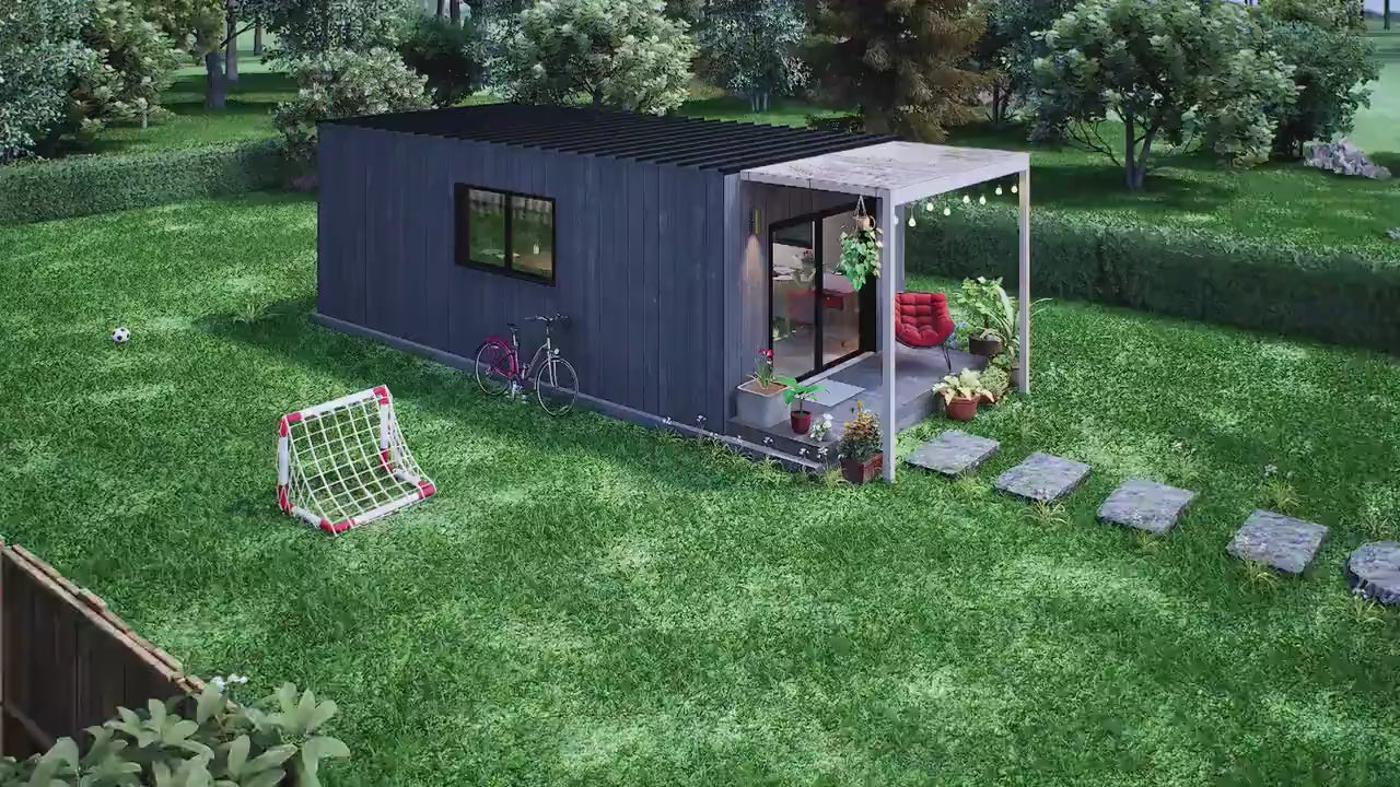 Tiny House Plan, 12x24 Small Office Plan, Tiny Office Plans, Modern Garden Room, Vacation Tiny House Plan, DIY Blueprints