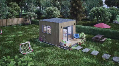 Small Cabin Plan, Tiny Office Plan, 12x12 Small Office Plan, Tiny House Plans, Modern Garden Room, Play House Plan, Vineyard House
