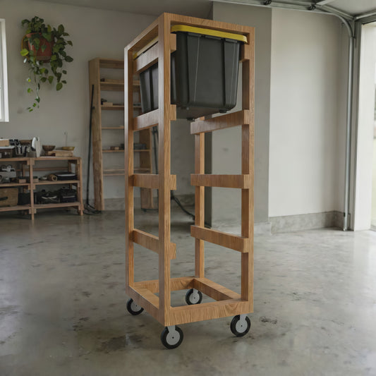 1x4 27 Gallon Tote Storage Rack Build | DIY Rolling Garage Organizer
