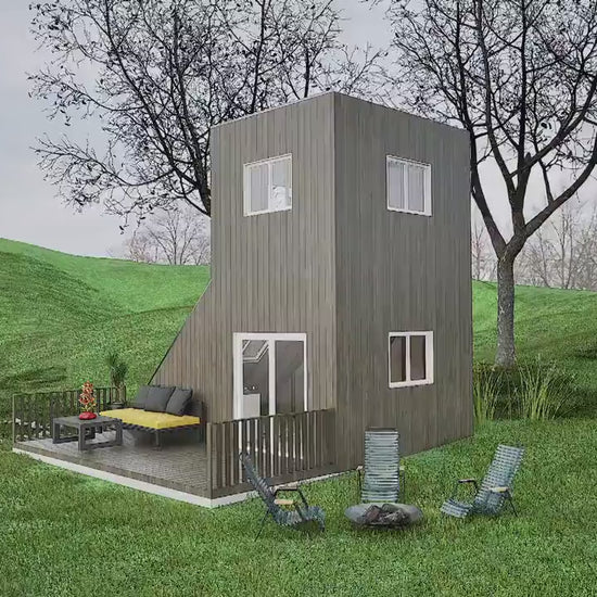 Modular Tiny House Plan, Cube Cabin Plans, Changeable & Expandable 12x20 Tiny House Plan, Easy to Build House Plans, Customizable Tiny House