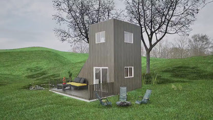 Modular Tiny House Plan, Cube Cabin Plans, Changeable & Expandable 12x20 Tiny House Plan, Easy to Build House Plans, Customizable Tiny House