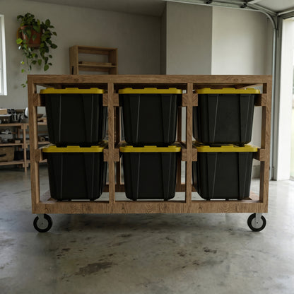27 Gallon Tote Storage Rack Plans Bundle | 16 Mobile Rack Sizes