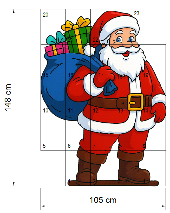 Santa Claus Yard Sign Template | Christmas Outdoor Decor (PDF)