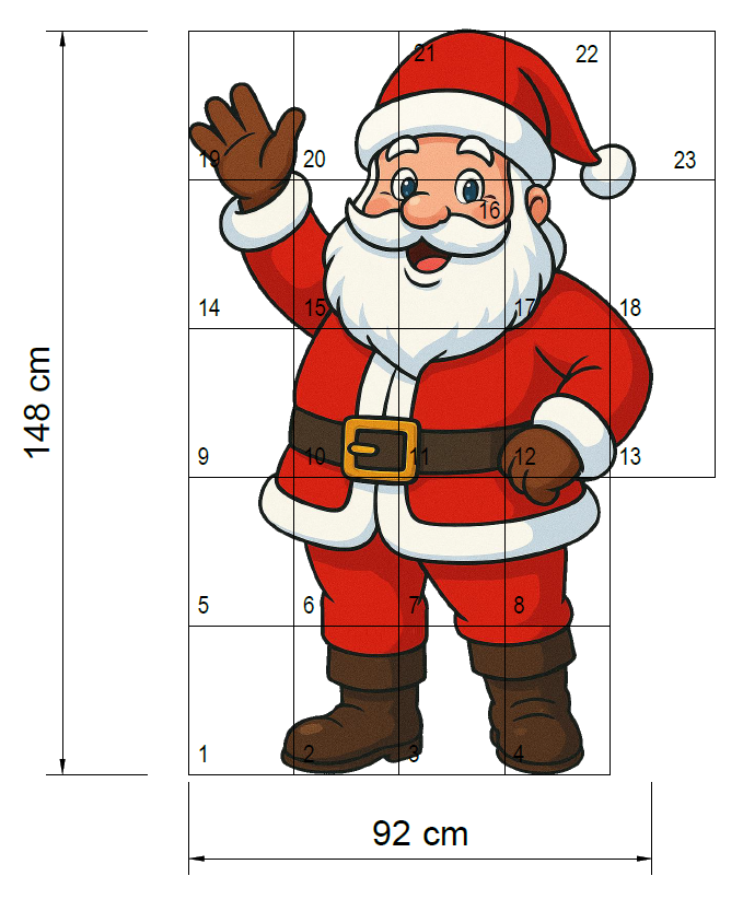 Santa Claus Yard Sign Template | Christmas Outdoor Decor (PDF)