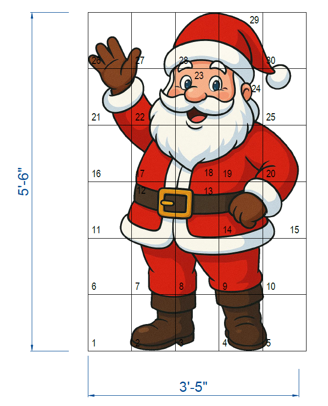 Santa Claus Yard Sign Template | Christmas Outdoor Decor (PDF)
