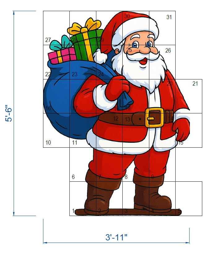 Santa Claus Yard Sign Template | Christmas Outdoor Decor (PDF)