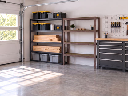Garage Shelving Plans PDF | Reinforced 8ft Garage Storage Shelves | DIY 3-Tier Shelf Plans