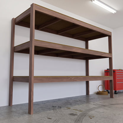 DIY Garage Shelf Plans PDF | 8ft x 36in Deep Storage Shelves | 3-Tier Workshop Shelving Plans
