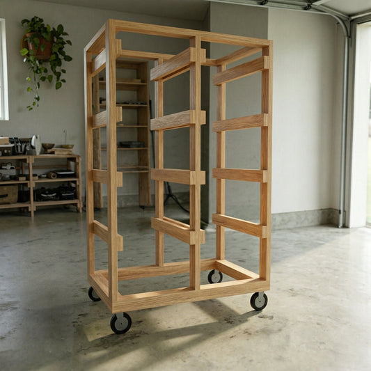 DIY Rolling Tote Storage Rack Plans | 27 Gallon 8-Bin Garage Organizer