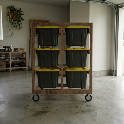 27 Gallon Tote Rack Plans Any Size | DIY Garage Storage Generator