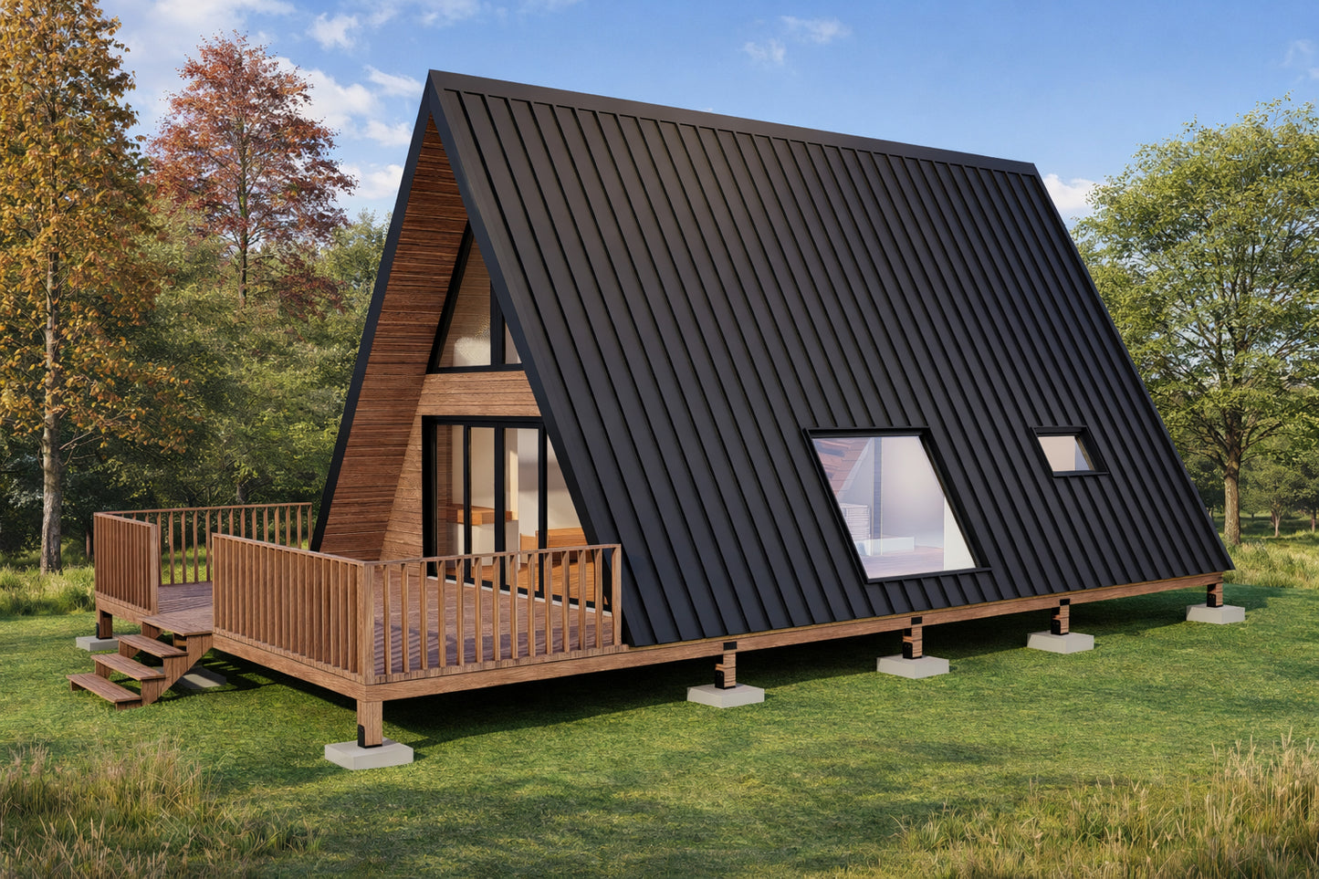 20x28 A Frame Cabin Plan